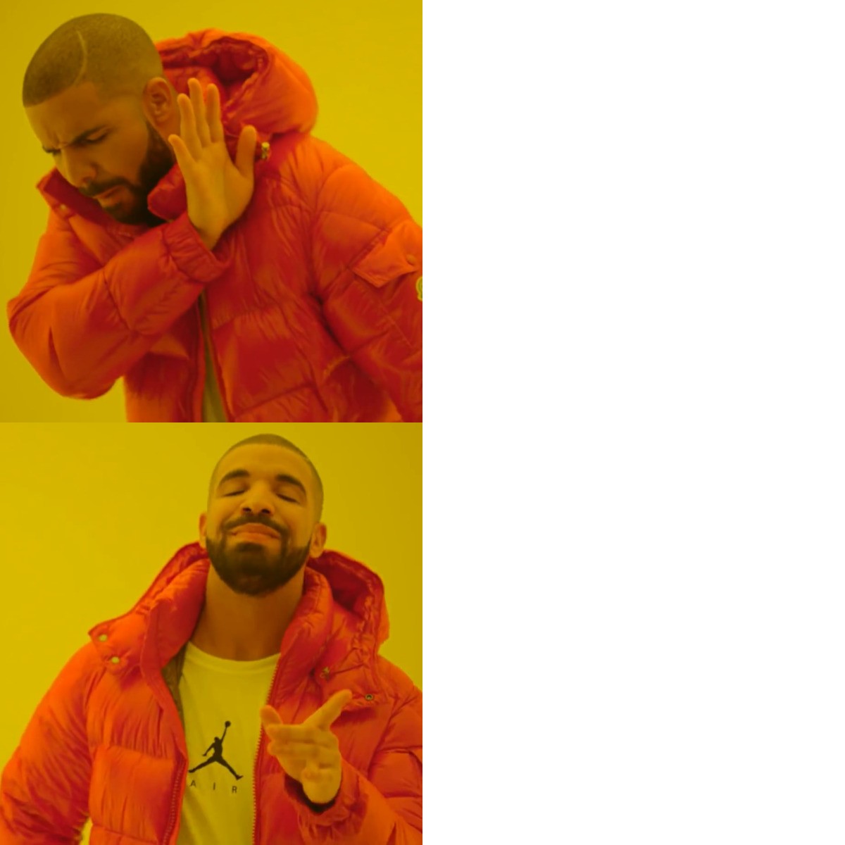 Drake Hotline Bling meme about Wonderskin